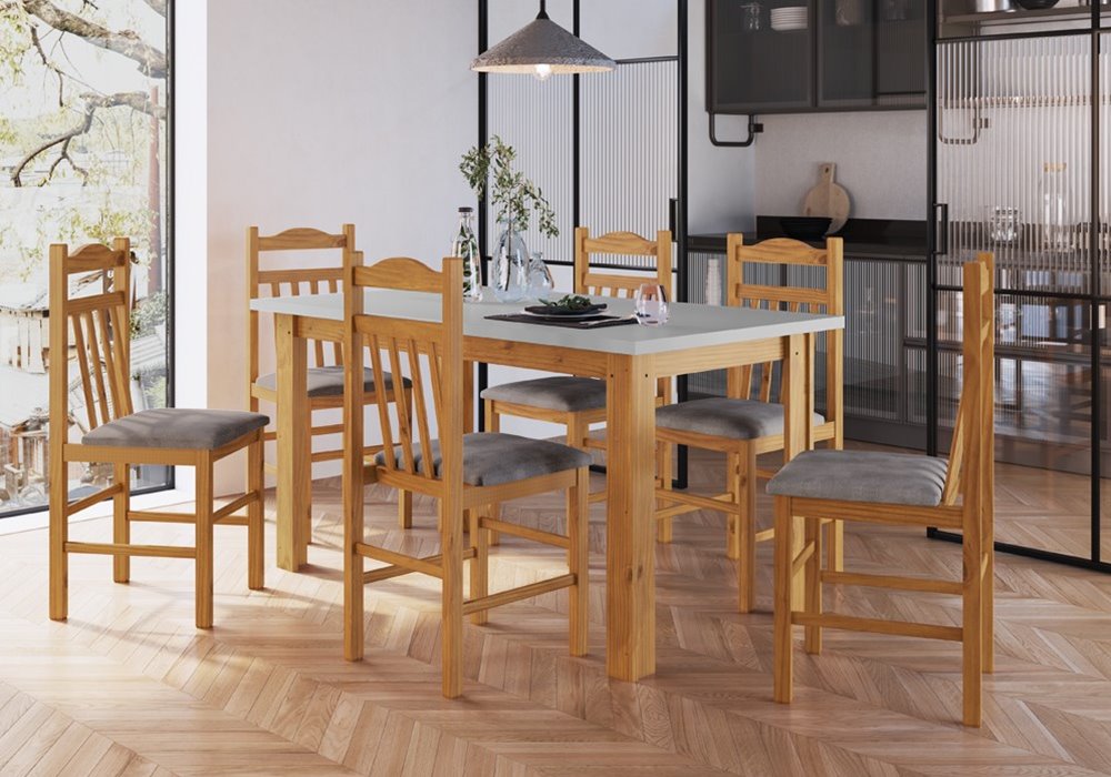 Conjunto Pinus Cinza Cristal/ Amêndoa