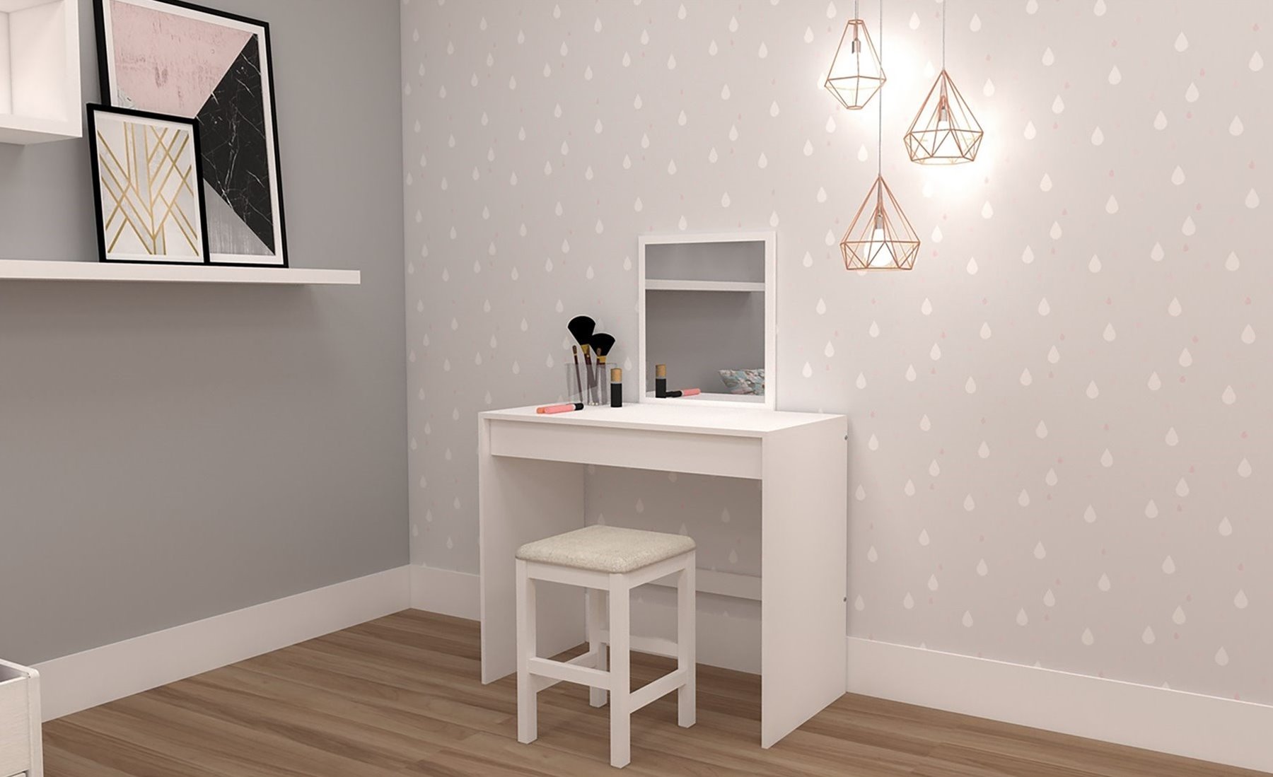 Penteadeira branca Móveis Canção