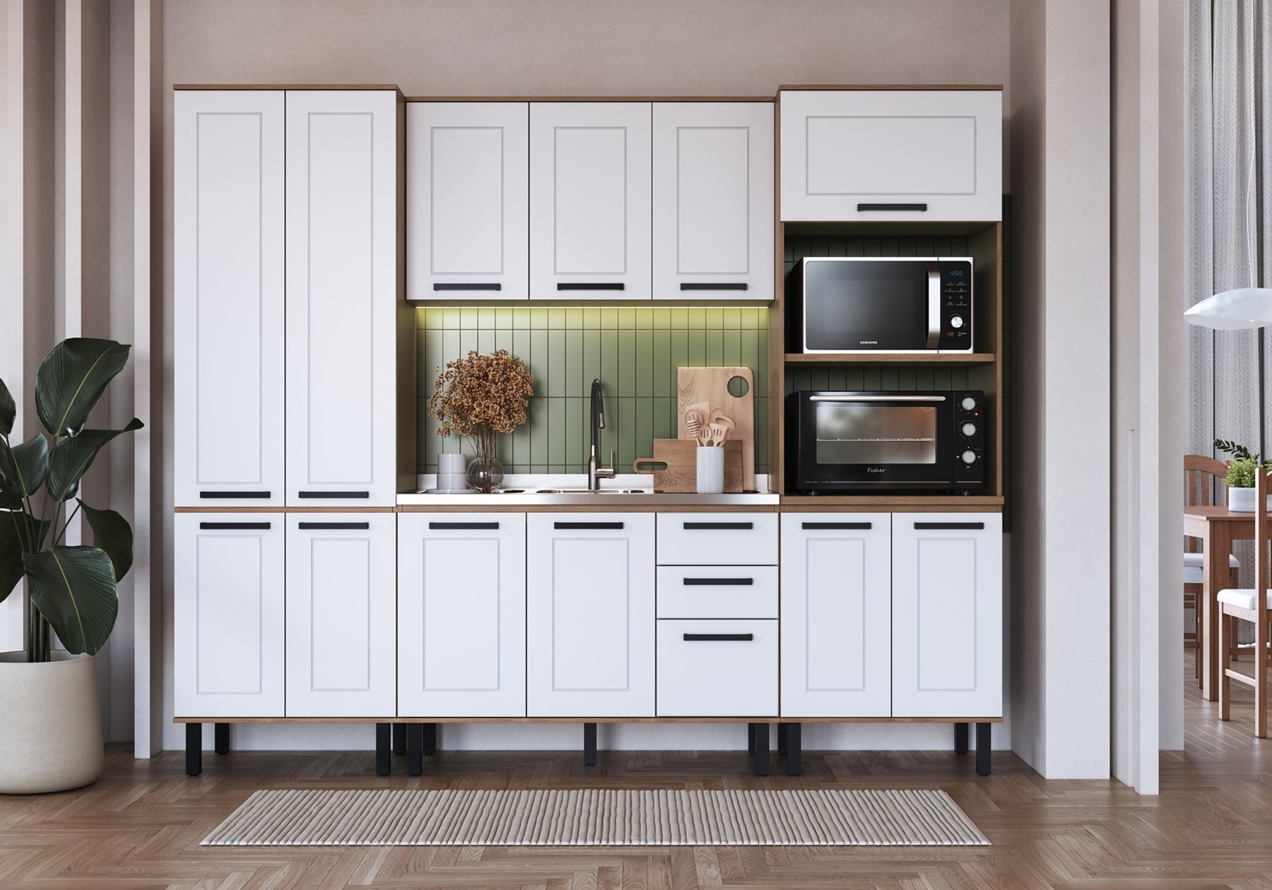 Cozinha Provençal Jequitibá/ Branco Fosco