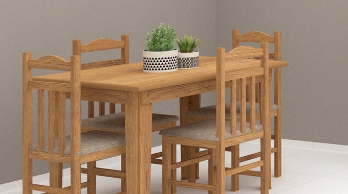 Conjunto Mesa c/Cadeira madeira Cinamomo 10300.009 x 200.026