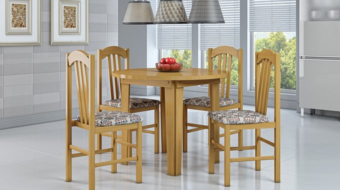 Conjunto Mesa Redonda c/Cadeira madeira Cerejeira 10800.002 x 400.006