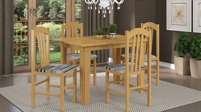 Conjunto Mesa c/Cadeira madeira Cerejeira 10300.002 x 400.024