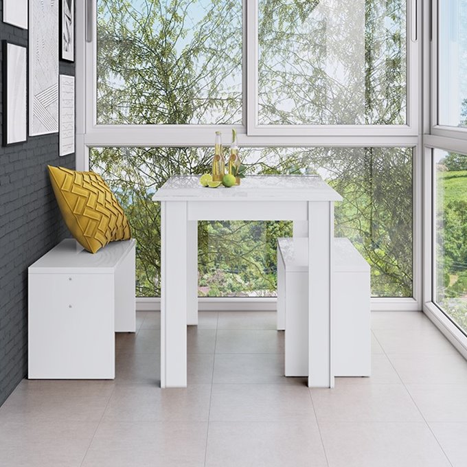 Conjunto Mesa c/Banco Branco