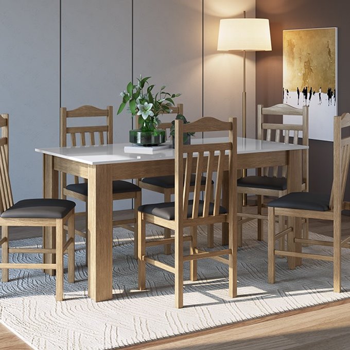 Conjunto Mesa c/Cadeira Madeira